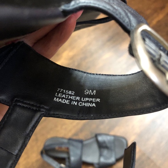 Navy Blue Leather Sandal 1.5 inch Heel  Size 9M by Air Twist - Picture 6 of 7